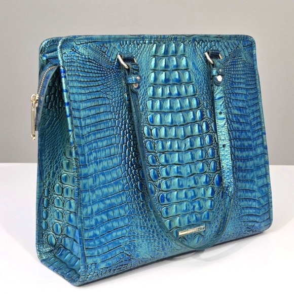 EXCELLENT BRAHMIN TIA TOTE BAG IN PEACOCK MELBOURNE - Picture 1 of 10